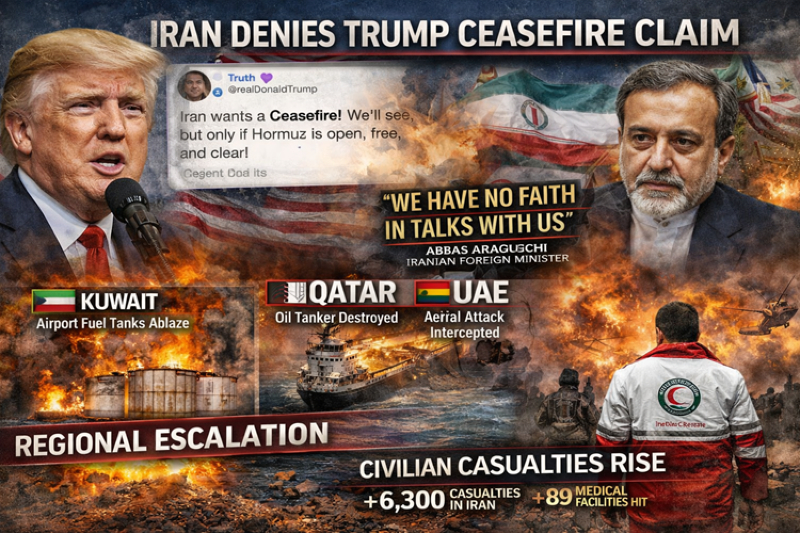 Iran Rejects Trump’s Ceasefire Claims as Conflict Intensifies Across Middle East
