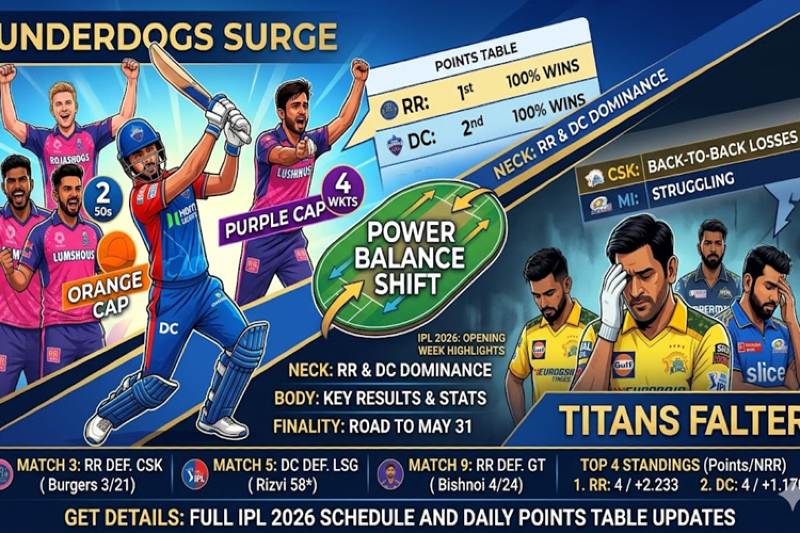 The Reporter24 Special: IPL 2026—Underdogs Surge and Titans Falter in High-Octane Opening Week