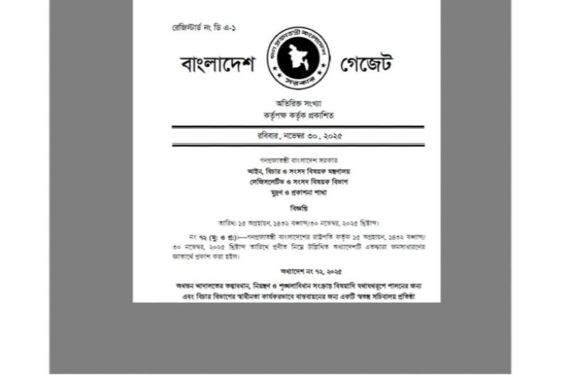 Supreme Court Secretariat Ordinance Issued for Judicial Independence- বিচারিক স্বাধীনতা নিশ্চিত করতে সুপ্রিম কোর্ট সচিবালয় অধ্যাদেশ জারি