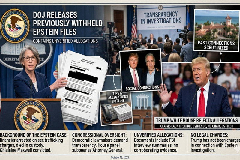 DOJ Releases Previously Withheld Epstein Files Containing Unverified Allegations Involving Trump