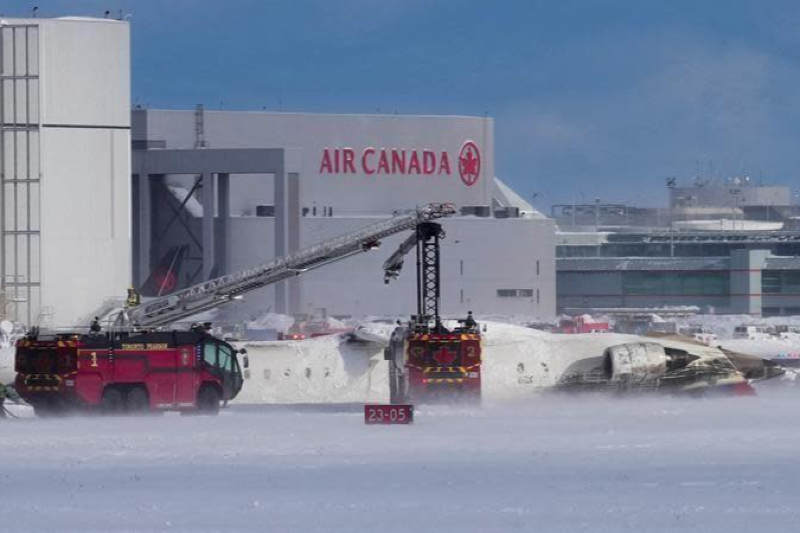 Three Critically Injured After Plane Overturns at Toronto Airport