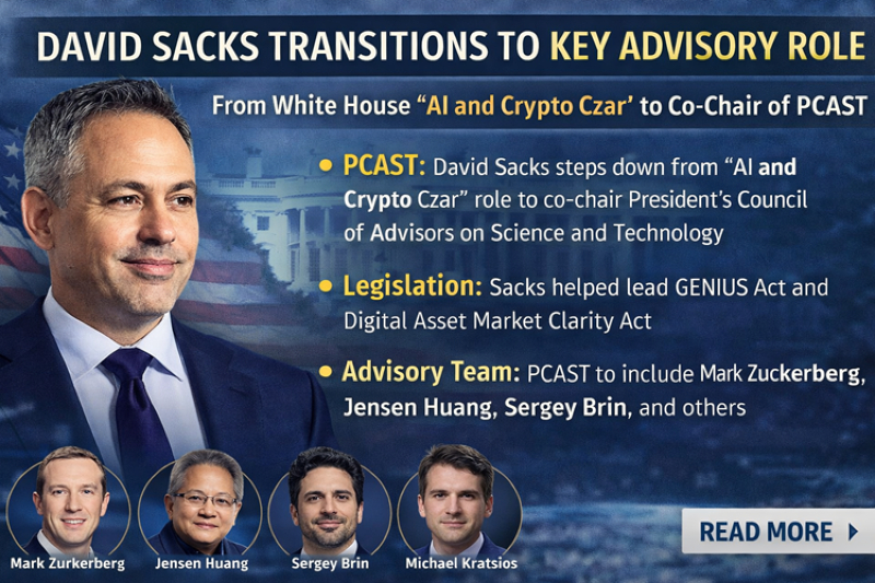 White House AI and Crypto Czar David Sacks Transitions to Key Advisory Role