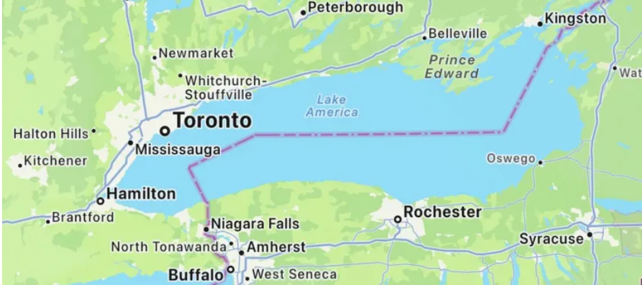 Apple Maps Labels Lake Ontario as ‘Lake America’ for US Users
