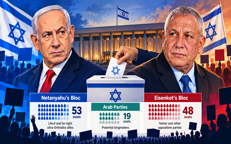Netanyahu Leads Israel Election Count but Faces Coalition Deadlock as Arab Parties Gain Ground